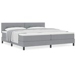 vidaXL Lit boxspring avec matelas Gris clair 200 x 200 cm tissu
