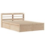 vidaXL Cadre de lit avec tête de lit 140x200 cm bois de pin massif