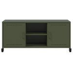 vidaXL Meuble TV vert olive 100 5x39x43 5 cm acier