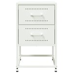 vidaXL Tables de chevet 2 Pièces blanc 36x39x60 5 cm acier