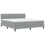 vidaXL Lit avec sommier et matelas & LED Gris clair 180x200 cm Tissu