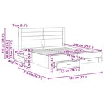 vidaXL Cadre de lit Gris béton 180 x 200 cm Bois d'ingénierie