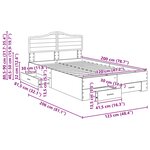 vidaXL Cadre de lit Chêne fumé 120 x 200 cm Bois d'ingénierie