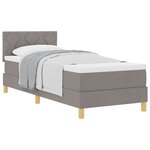 vidaXL Lit à ressorts avec coussin Taupe 80 x 200 cm tissu
