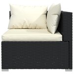 vidaXL Salon de jardin 8 Pièces avec coussins résine tressée noir