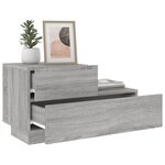vidaXL Table de chevet avec lumières LED sonoma gris 70x36x40 5 cm