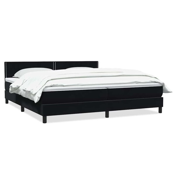 vidaXL Sommier à lattes de lit avec matelas noir 180x220 cm velours