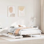 vidaXL Cadre de lit sans matelas blanc 135x190 cm bois de pin massif