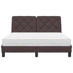 vidaXL Lit avec matelas marron foncé 140x200 cm tissu