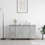 vidaXL Buffet Gris béton 135 x 41 x 75 cm Bois d'ingénierie