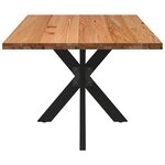 vidaXL Table à manger marron clair bois de chêne massif rectangulaire