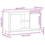 vidaXL Buffet vieux bois 102x35x60 cm bois d'ingénierie