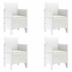 vidaXL Ensemble de salle à manger pour jardin 5 Pièces Blanc Rattan Polt