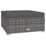 vidaXL Salon de jardin 5 Pièces avec coussins Résine tressée Gris
