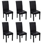 vidaXL Chaises à manger lot de 6 noir similicuir
