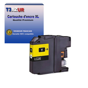 T3AZUR - Cartouche compatible avec Brother MFC-J5920DW   LC22E XL Cyan