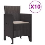 vidaXL Ensemble de salle à manger pour jardin 11 Pièces Marron