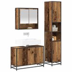 vidaXL Ensemble de mobilier de salle de bain 3 Pièces Bois Ancien