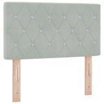 Tête de lit vidaXL en velours gris clair avec boutons en cristal 80 cm