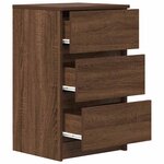 vidaXL Tables de chevet avec 3 tiroirs 2 Pièces chêne marron 39x35x65 cm