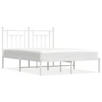 vidaXL Cadre de lit métal sans matelas et tête de lit blanc 150x200 cm