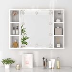 vidaXL Armoire de miroir avec LED Blanc brillant 76x15x55 cm