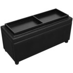 vidaXL Pouf de rangement Cuir synthétique Noir
