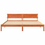 vidaXL Cadre de lit avec tête de lit Brun cire 180 x 200 cm Pin massif