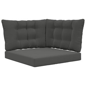 vidaXL Coussin de canapé d'extérieur 3 Pièces Anthracite Polyester