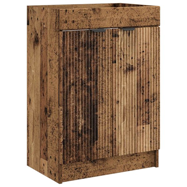 vidaXL Armoire sous évier de salle de bain Bois ancien