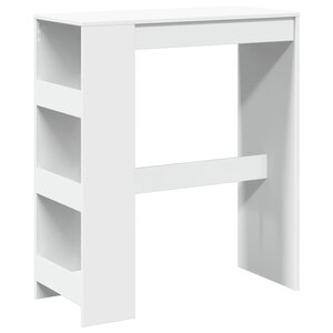 vidaXL Table de bar et étagères blanc 90x40x103 5 cm bois d'ingénierie