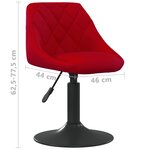 vidaXL Chaise de salle à manger Rouge bordeaux Velours