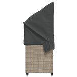 vidaXL Chaise longue avec auvent et coussins gris clair résine tressée