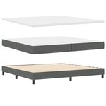 vidaXL Lit à sommier avec matelas gris foncé 200x200 cm tissu