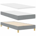 vidaXL Lit à ressorts avec coussin Gris clair 100 x 200 cm tissu