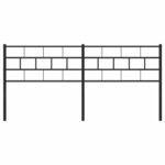 vidaXL Tête de lit de remplacement métal noir 160 cm