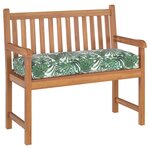 vidaXL Coussin pour banc de palette Motif de feuille 110 x 40 x 8 cm