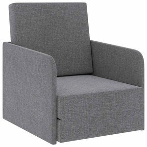 vidaXL Fauteuil convertible gris clair tissu