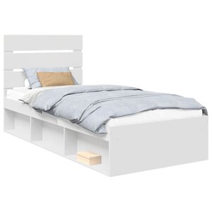 vidaXL Cadre de lit Blanc 90 x 200 cm Bois de pin massif