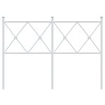 vidaXL Tête de lit métal blanc 120 cm