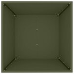 vidaXL Set de 5 jardinières en bol pour le jardin  en vert olive  dimensions 50x50x15 cm en acier.