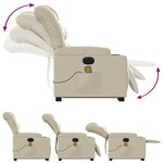 vidaXL Fauteuil inclinable de massage électrique crème similicuir