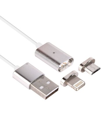 Câble USB vers micro-usb et Lightning avec embout amovible