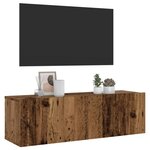 vidaXL Meuble TV mural vieux bois 100x30x30 cm bois d'ingénierie