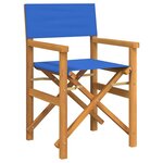 vidaXL Chaise de metteur en scène pliante bleu bois teck massif