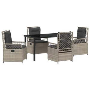 vidaXL Ensemble de salle à manger pour jardin 5 Pièces Gris clair