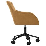 vidaXL Chaise pivotante de bureau Marron Velours