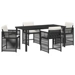 vidaXL Ensemble de salle à manger pour jardin 5 Pièces Noir polyrotin