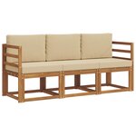vidaXL Ensemble de canapés d'extérieur 3 pc Naturel et Beige