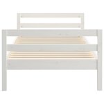 vidaXL Cadre de lit sans matelas blanc 75x190 cm bois de pin massif